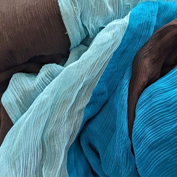 Brillant Vtg Y2K SIGNATURE ROBBIE BEE 100%Silk Crepe Colorblock Sundress Sz 10 - Picture 6 of 8